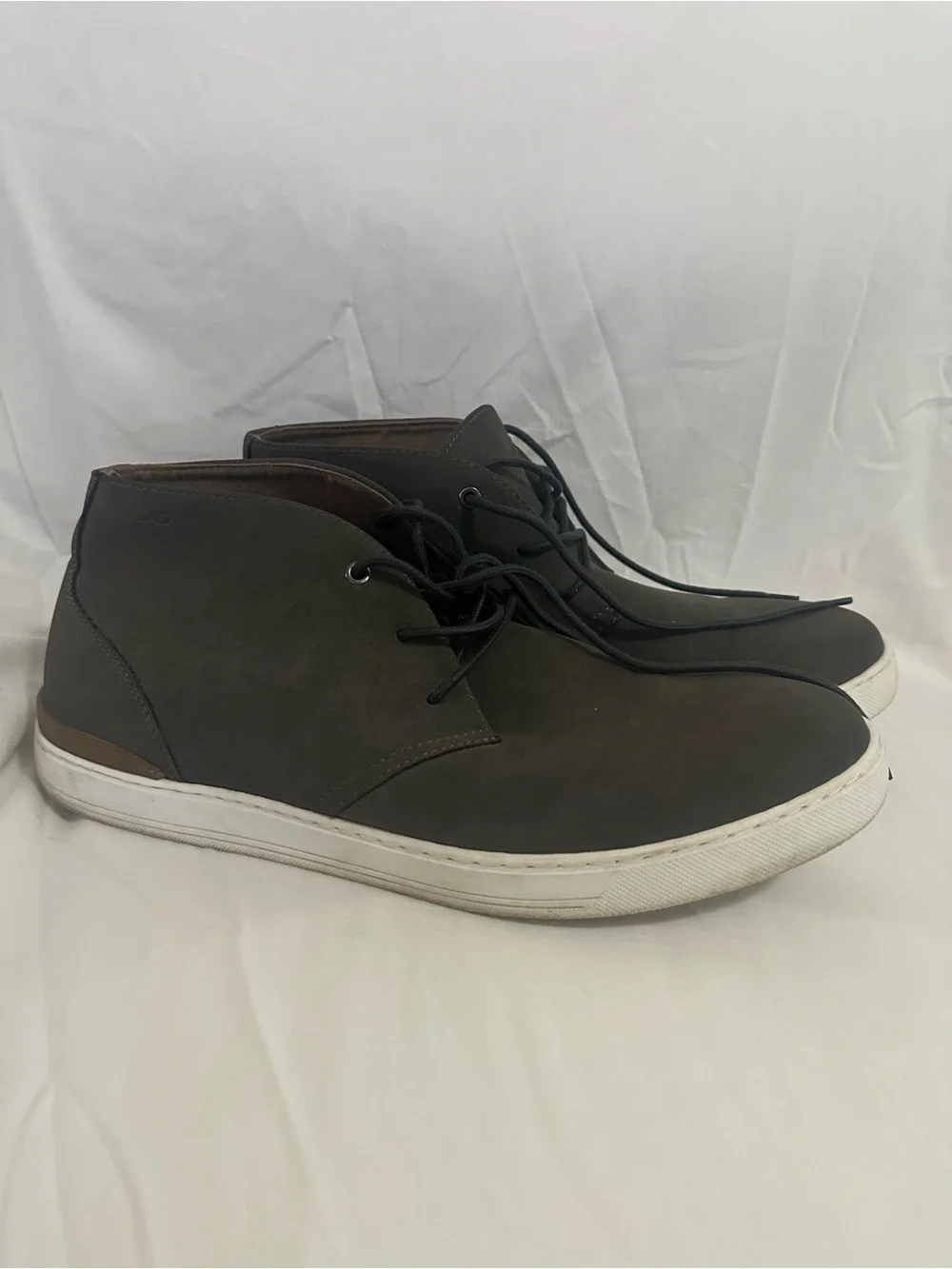 Aldo Men's Dark Gray Chukka Boots with White Sole